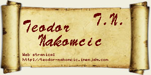 Teodor Nakomčić vizit kartica